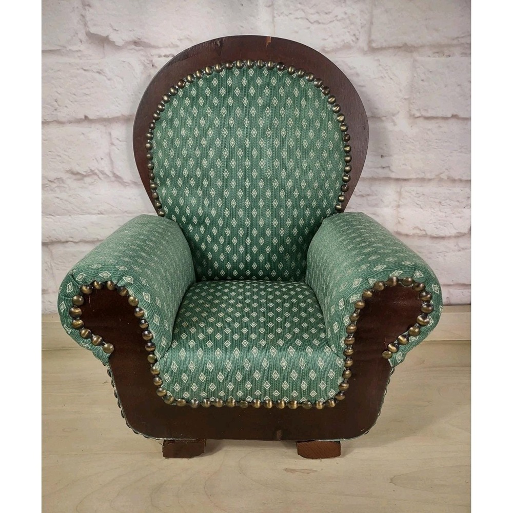 Vtg 90s Dayton Hudson Victorian Style Upholstered 18" Doll Chair *SEE